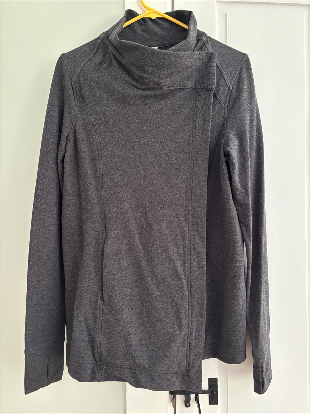 Lululemon - Women's Gray Asymmetric Funnel-Neck Sweatshirt